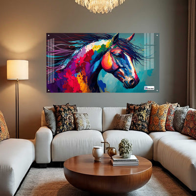 Vibrant Abstract Horse Acrylic Wall Art